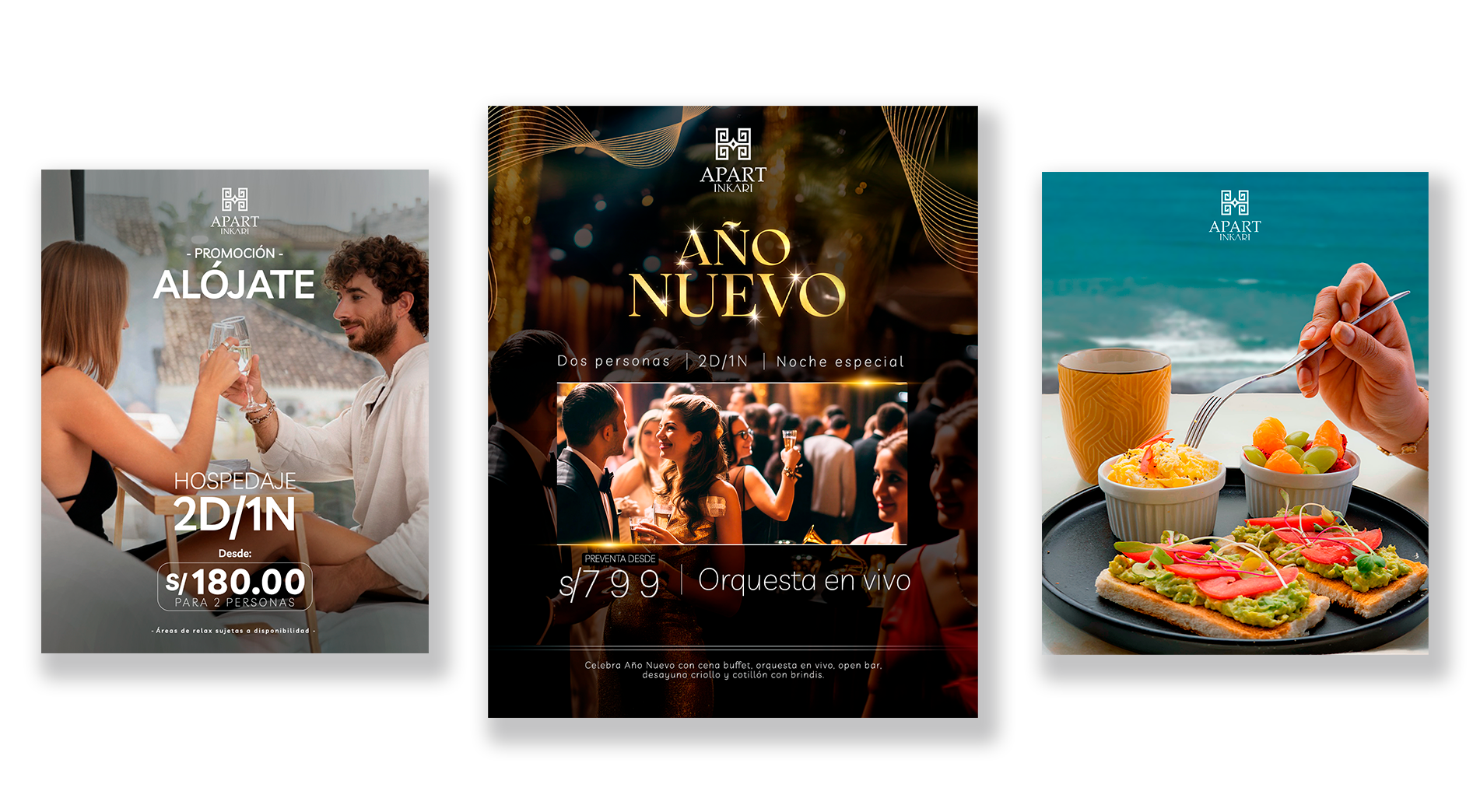 Posts para redes sociales de Inkari Apart elaborados por Agency TGH