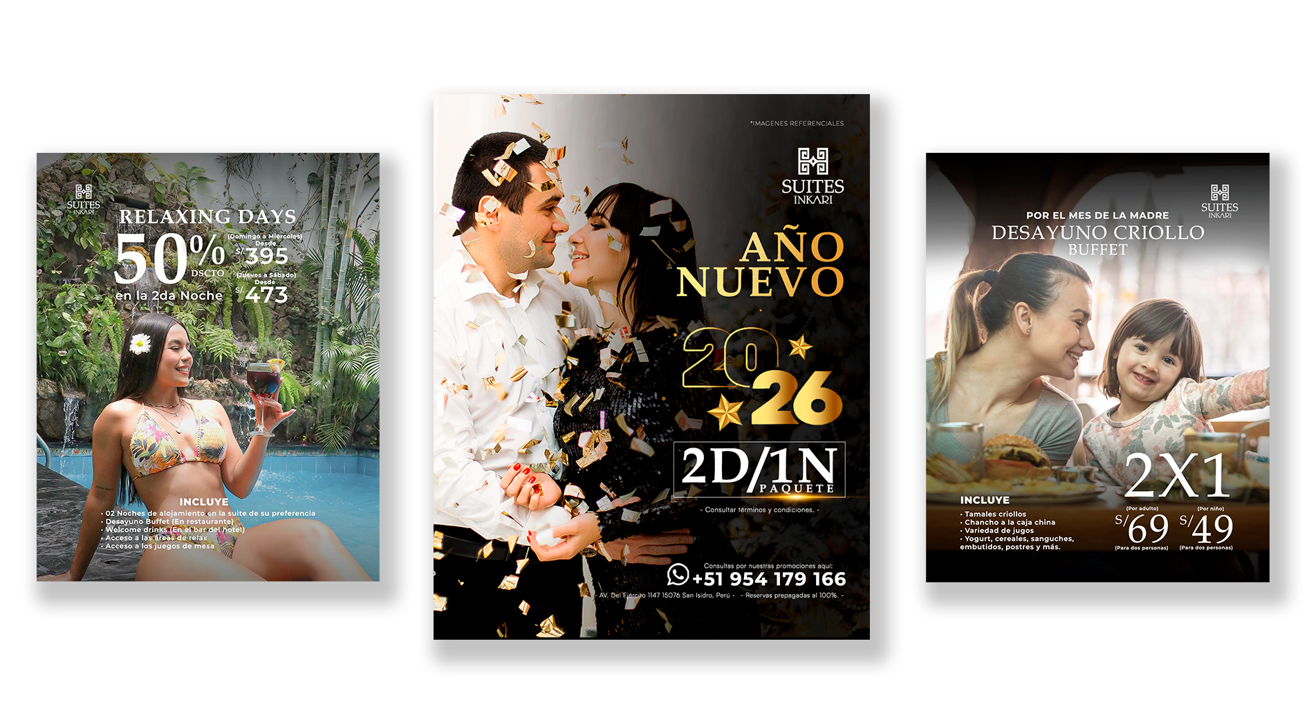 Posts para redes sociales de Inkari Suites por Agency TGH