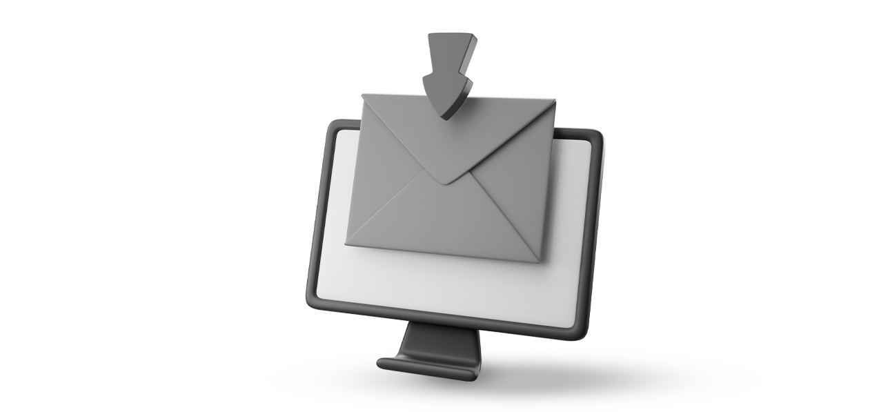 Mensaje llegando a una computadora