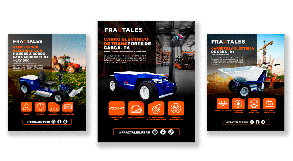 Posts para redes sociales de Fractales elaborados por Agency TGH