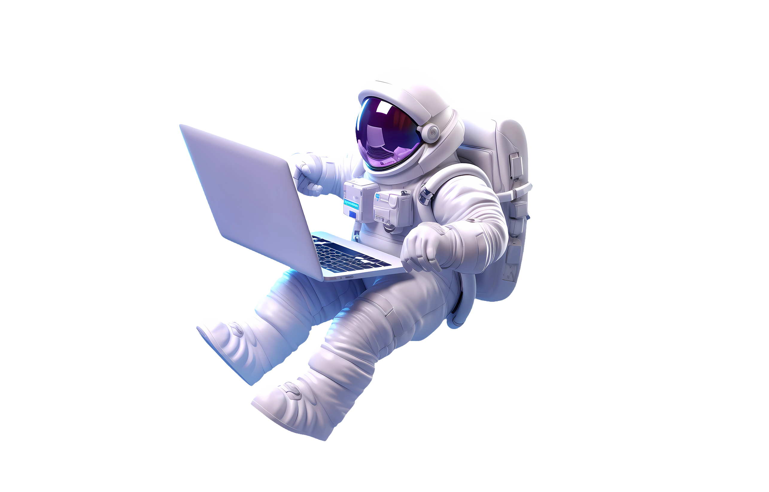 Astronauta con una laptop