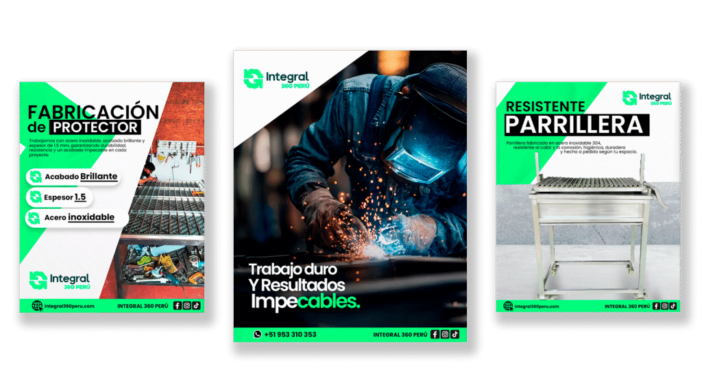 Posts para redes sociales de Integral 360 Perú elaborados por Agency TGH