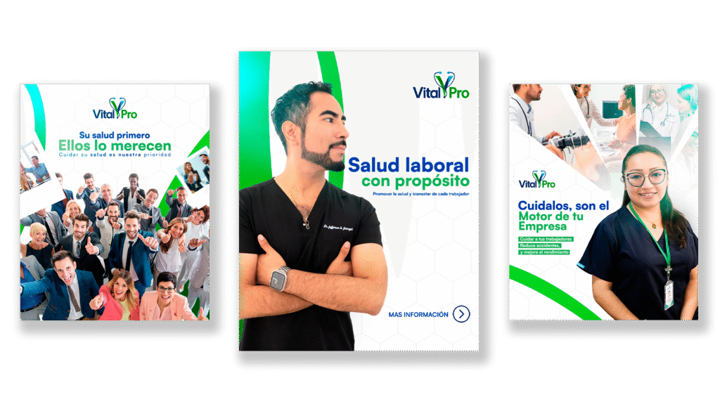 Posts para redes sociales de VitalPro elaborados por Agency TGH