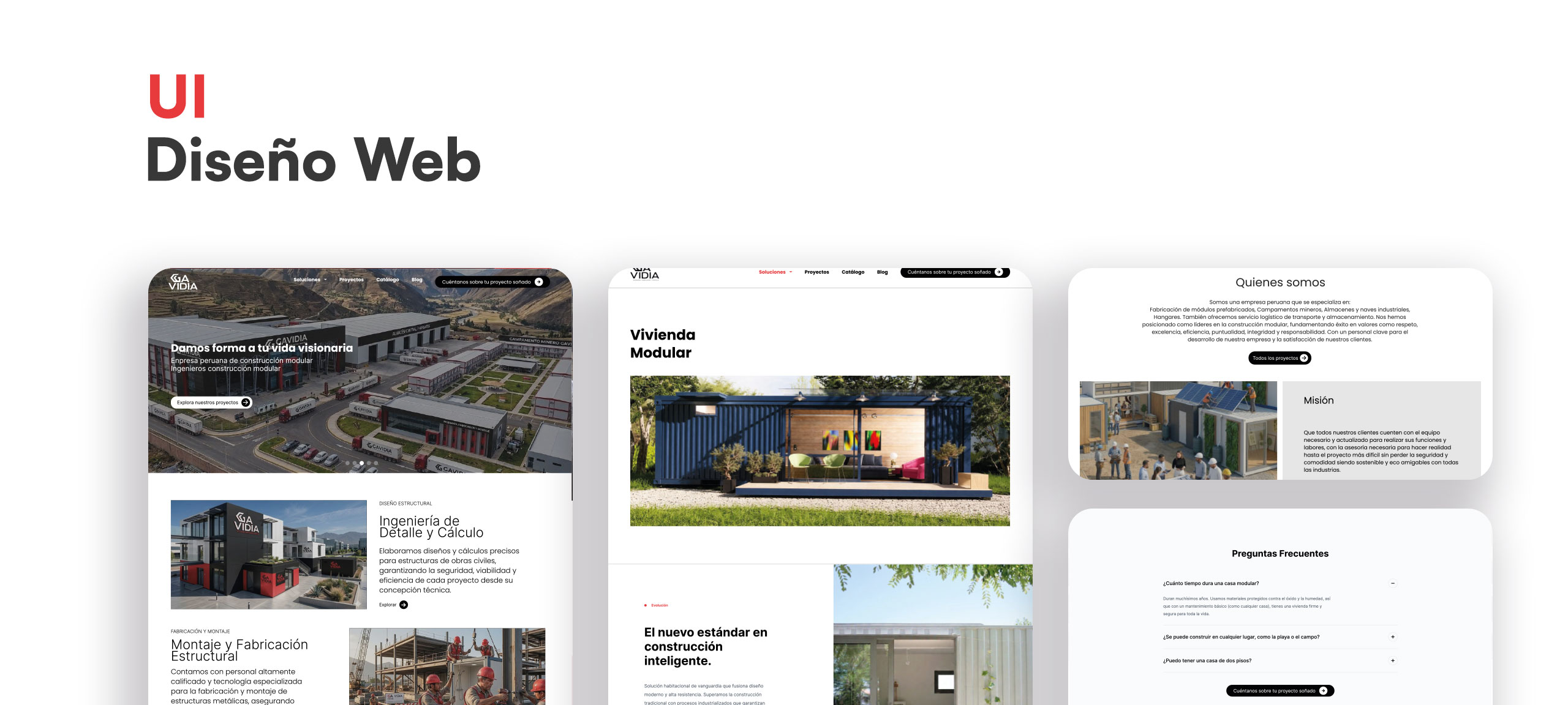 Diseño web elaborado por Agencia TGH para Gavidia- parte 1