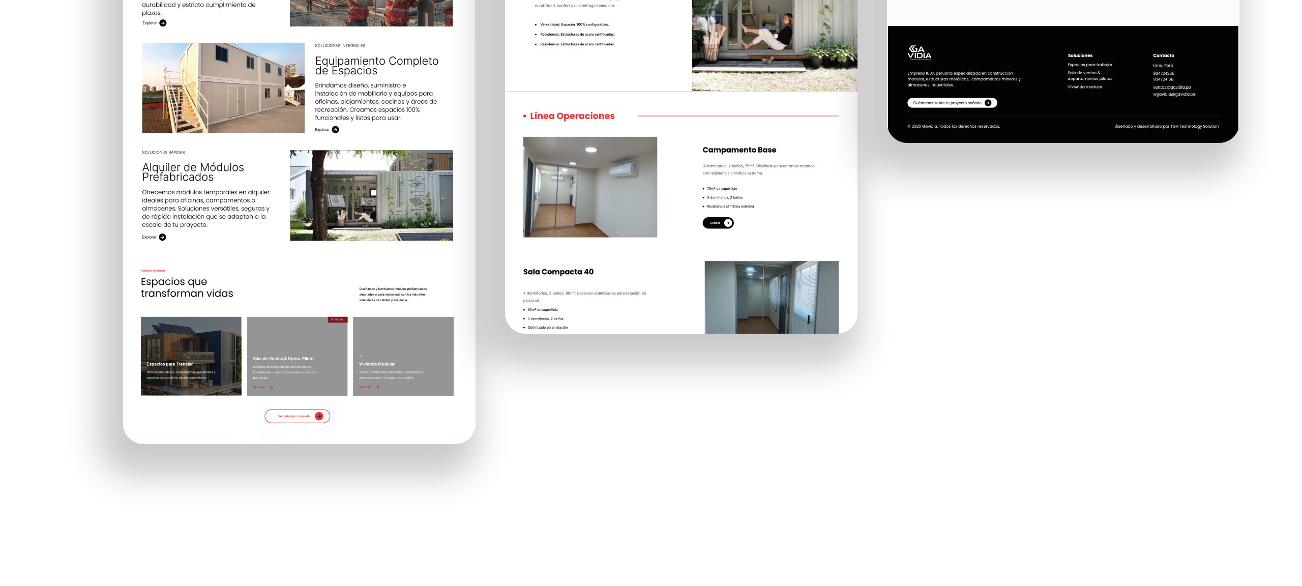 Diseño web elaborado por Agencia TGH para Gavidia- parte 2