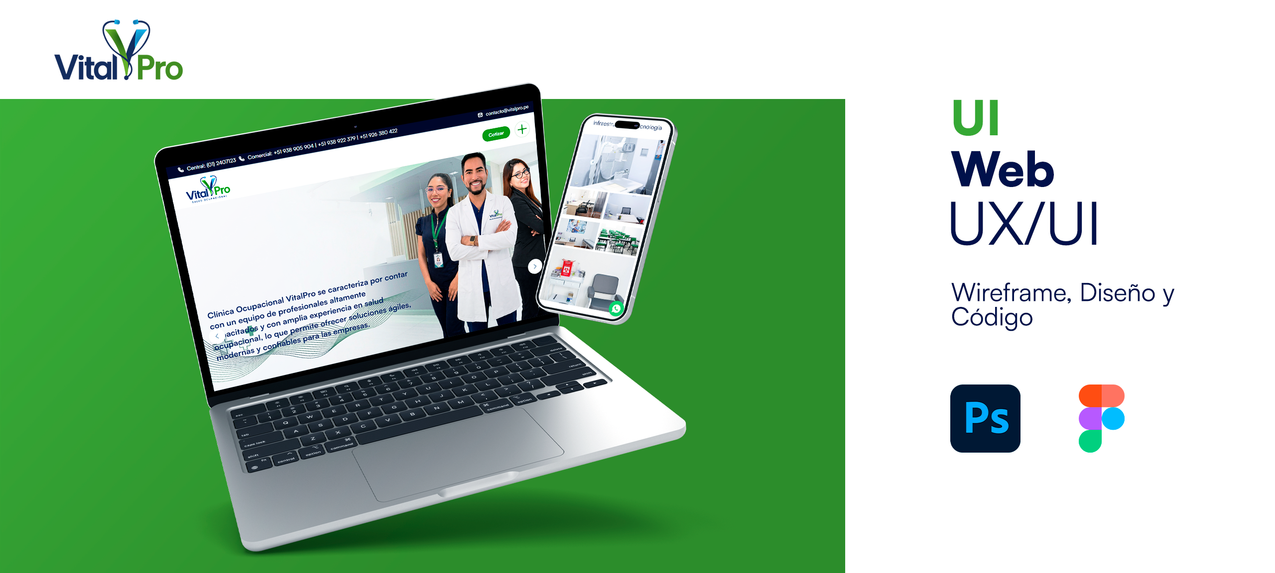 Diseño UX/UI elaborado por Agencia TGH para VitalPro