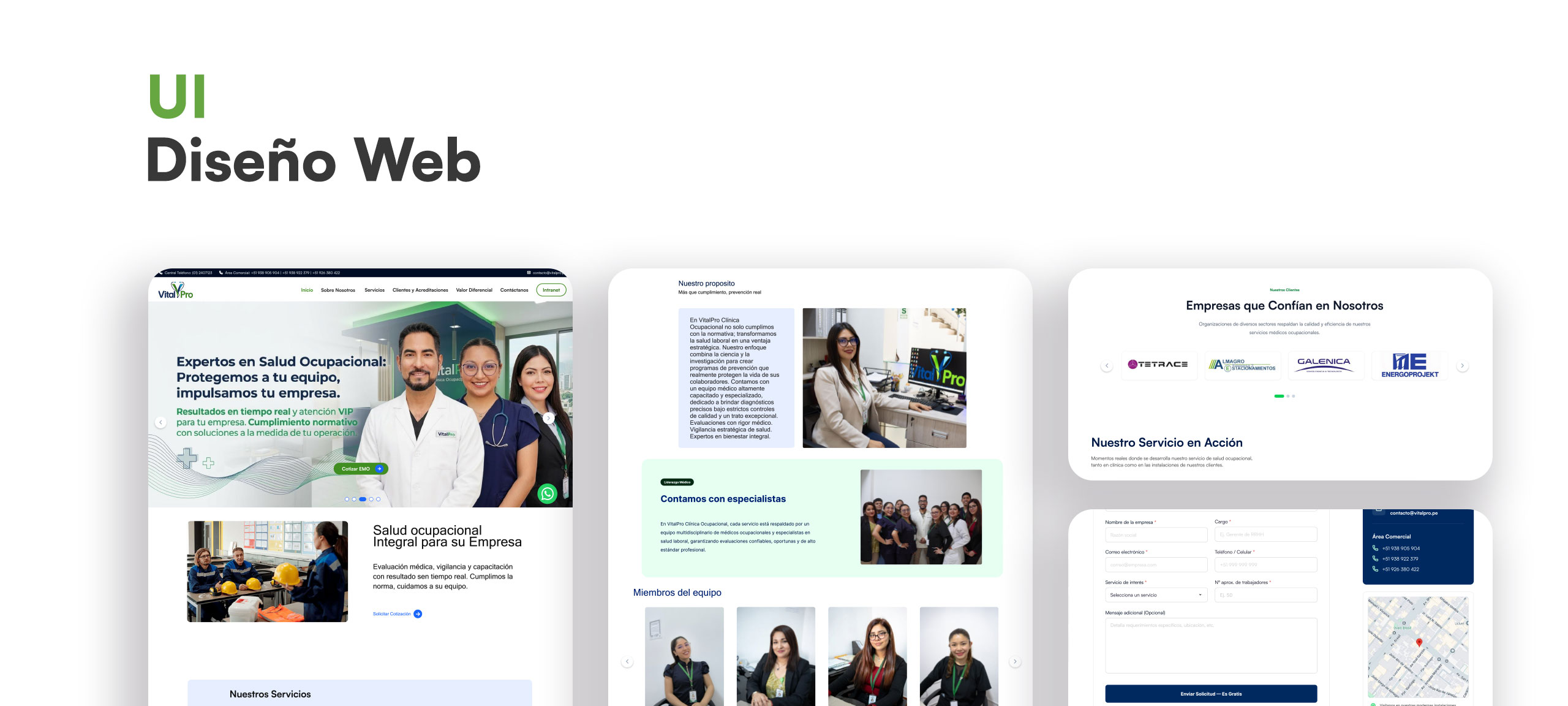 Diseño web elaborado por Agencia TGH para VitalPro - parte 1